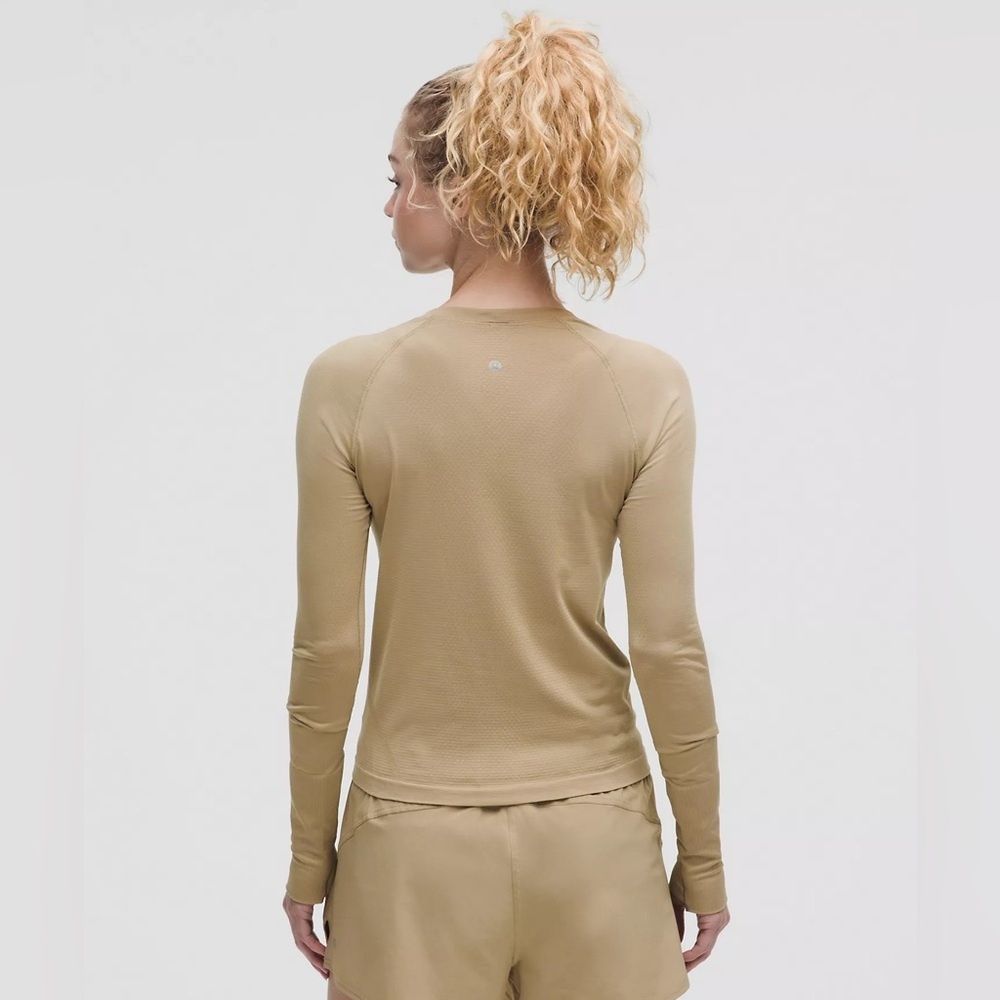 Lululemon Swiftly Tech Long Sleeve Shirt 2.0 Waist Length - Sheer Oak, Size 4 - Picture 7 of 9